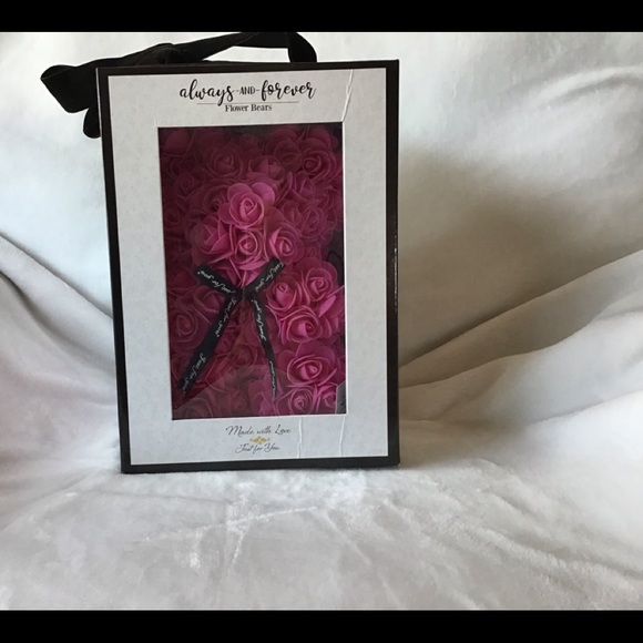 Always and Forever Rose Bear in pink. - Picture 3 of 3